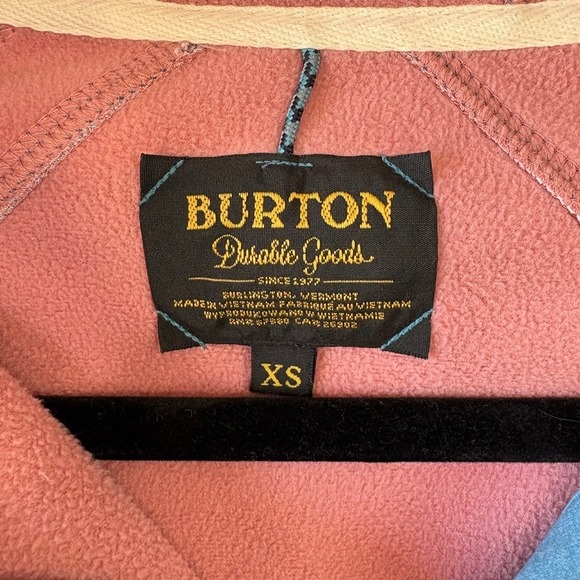 Burton Zip Up Sweatshirt Hoodie Size XS Outdoor Snowboard - Picture 4 of 7